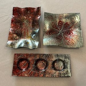 Art Glass Plates / Tee Candle Holder